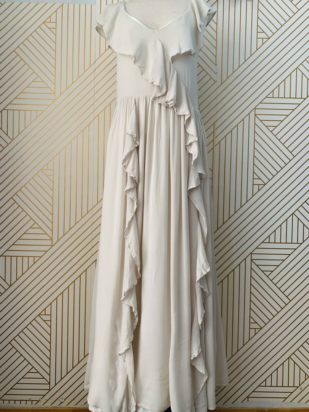 Mia Joy flutter sleeves boho Bohemian cottagecore romantic feminine Maxi Dress M